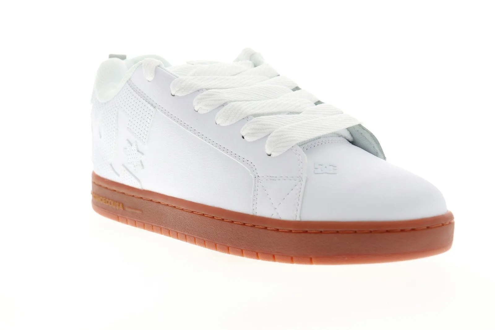 DC Court Graffik Men's White Leather Skate Sneakers