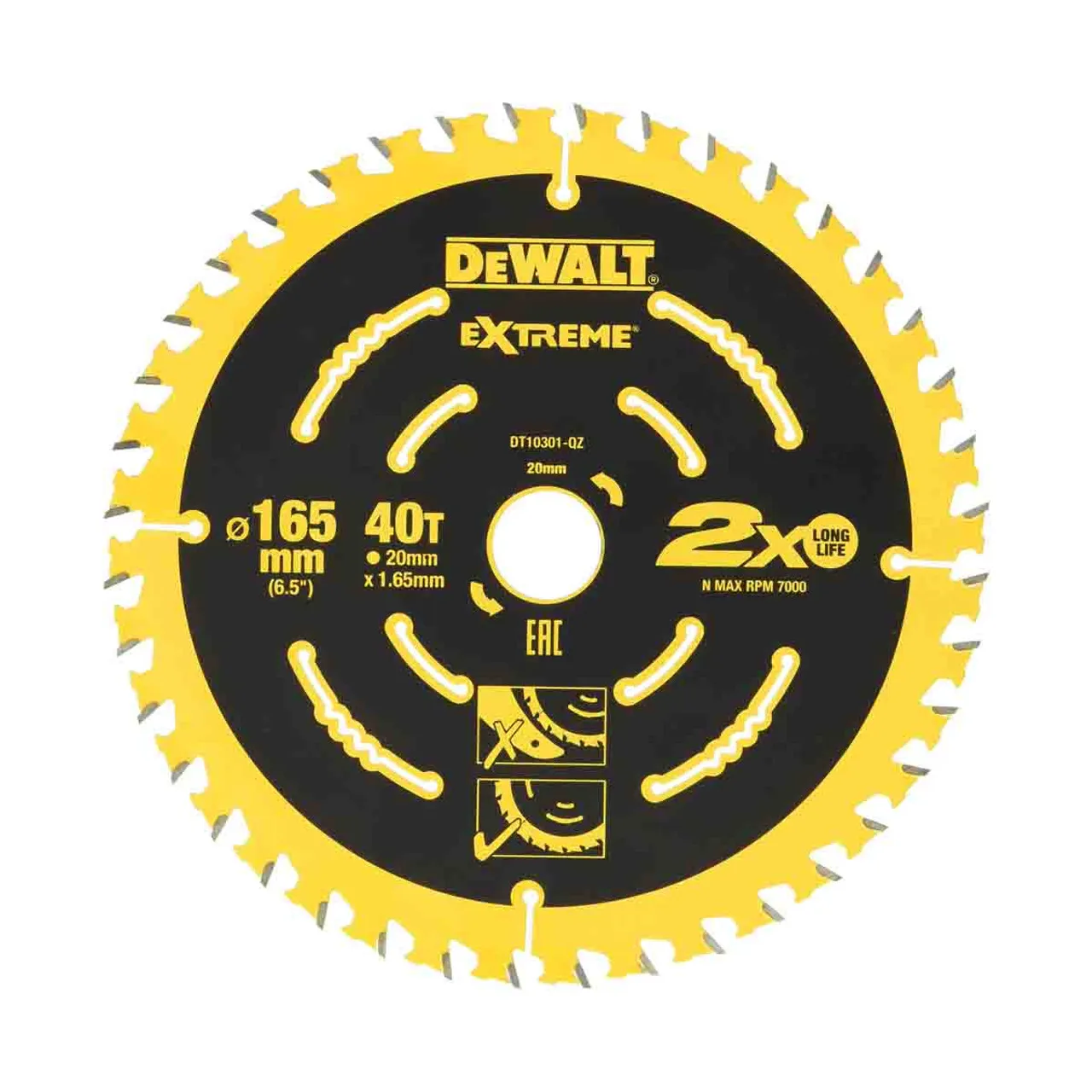 DeWalt DT10301-QZ Extreme Framing Circular Saw Blade 165 x 20mm 40T