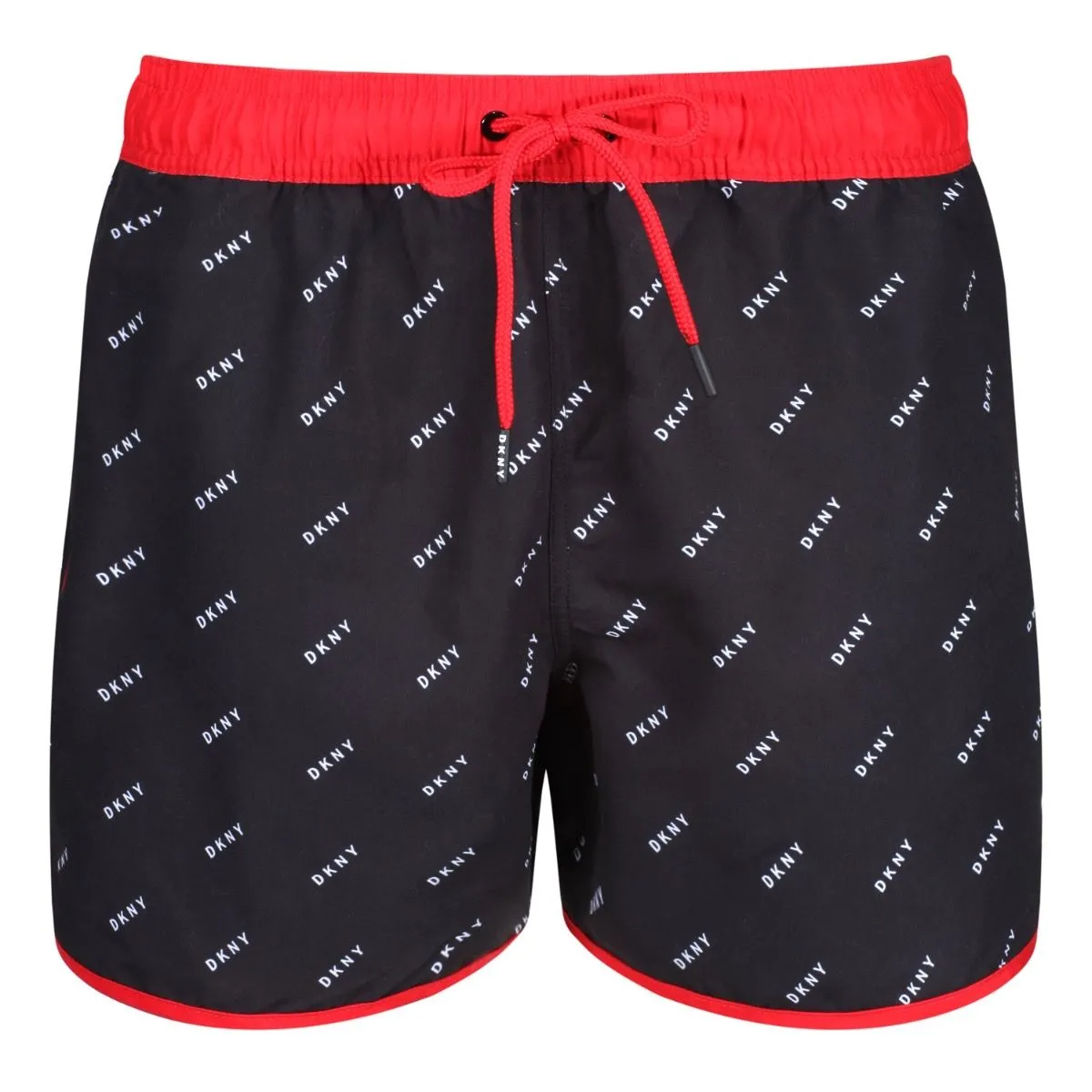 Black/Spotlight Red DKNY Azores Swim Shorts