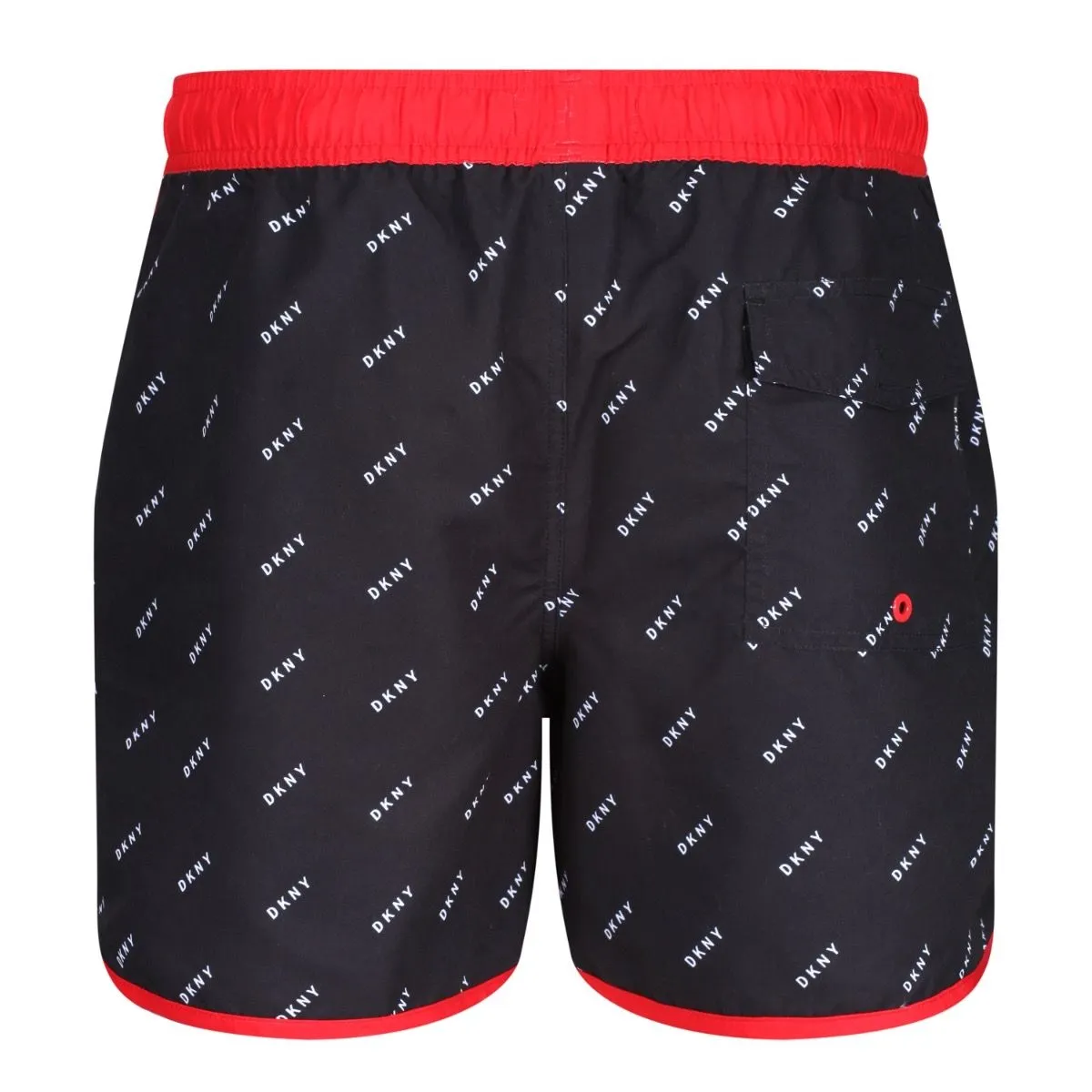 Black/Spotlight Red DKNY Azores Swim Shorts