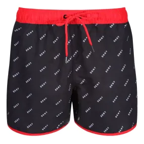 Black/Spotlight Red DKNY Azores Swim Shorts