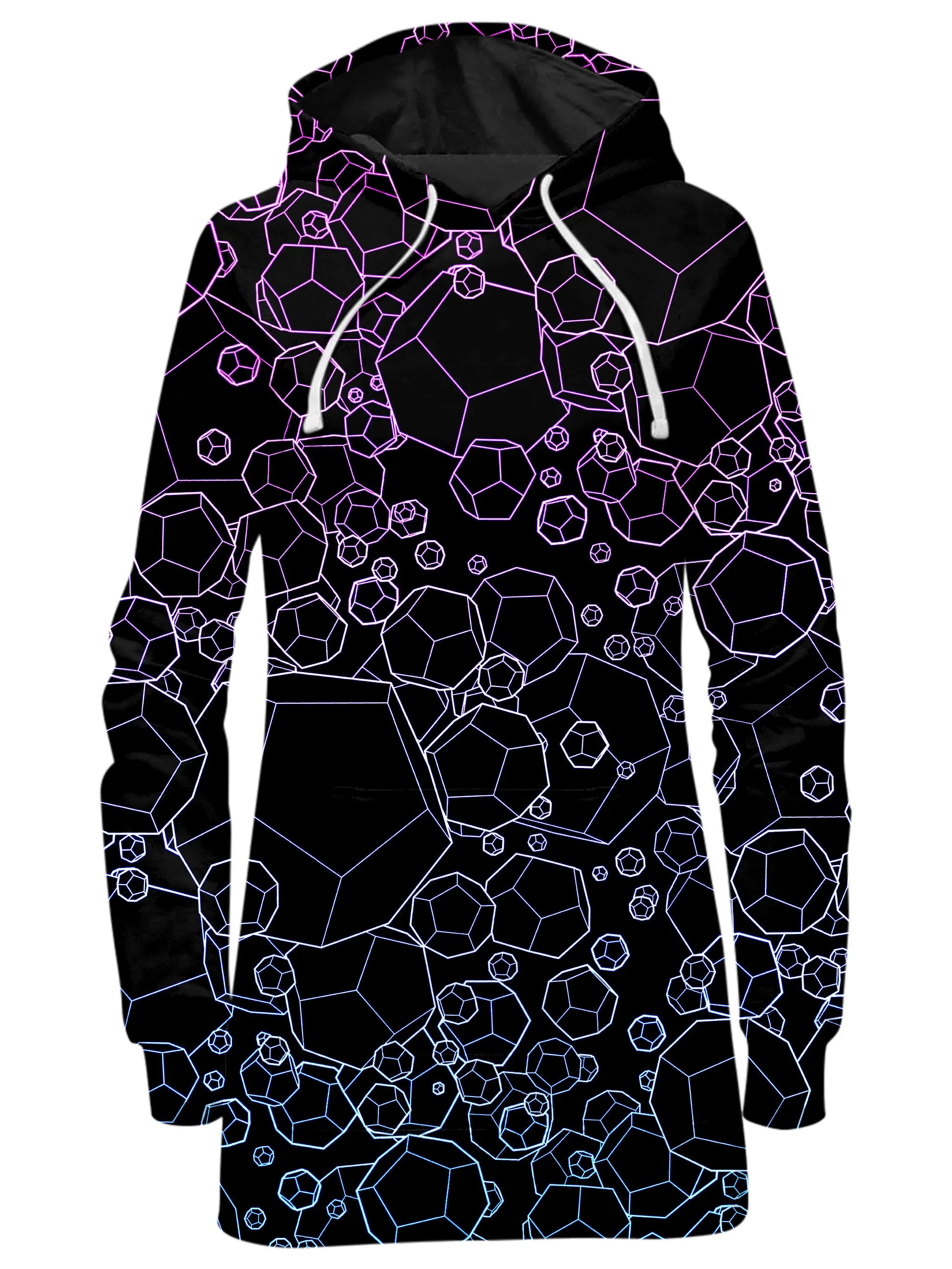 Dodecahedron Patterned Cold Weather Hoodie Dress and Leggings Set