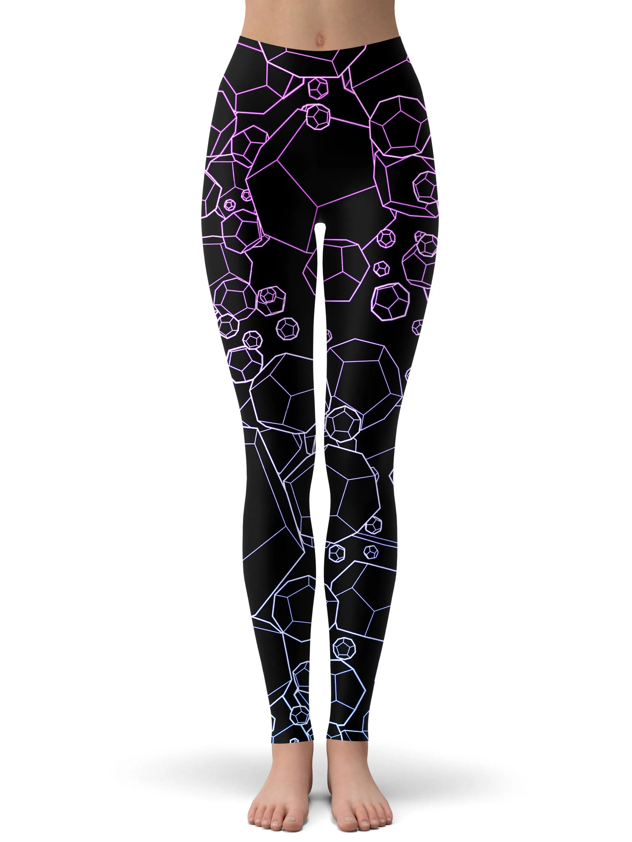 Dodecahedron Patterned Cold Weather Hoodie Dress and Leggings Set