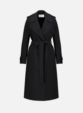 Double Vent Trench Coat Scuba Black - Shop Now