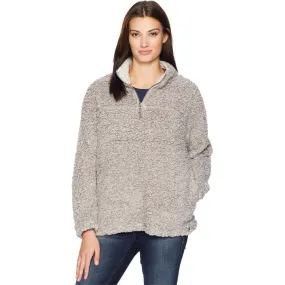 Dylan Women's Shearling Tipped Pile Stadium Pullover with 1/4 Zip