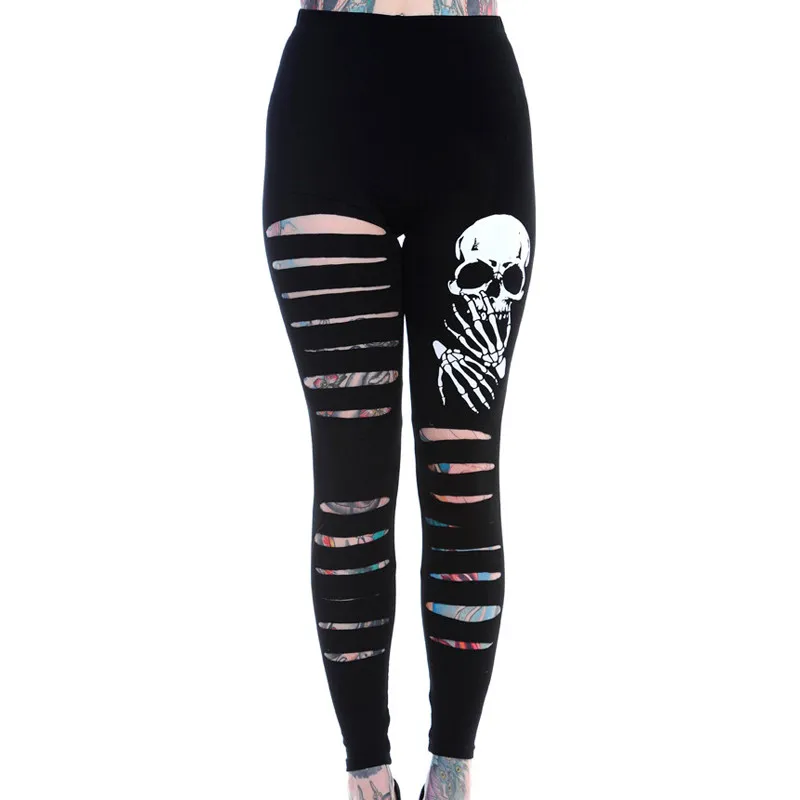 Edgy distressed leggings