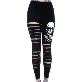 Edgy distressed leggings