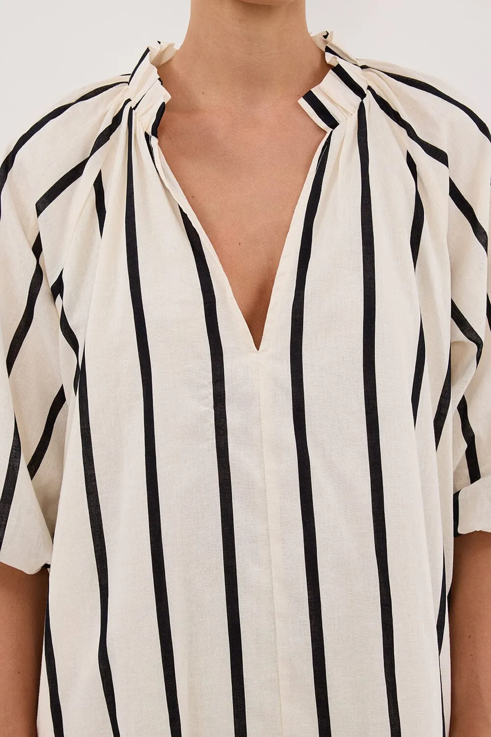 ELLIOT CREAM STRIPE SMOCK DRESS