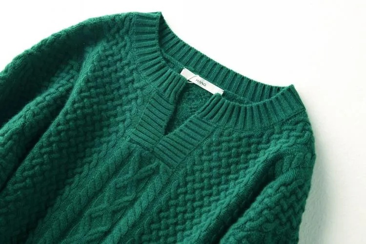 Emerald retro lazy sweater