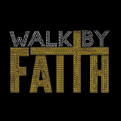 Faithful Walk Rhinestone Iron-On Transfer