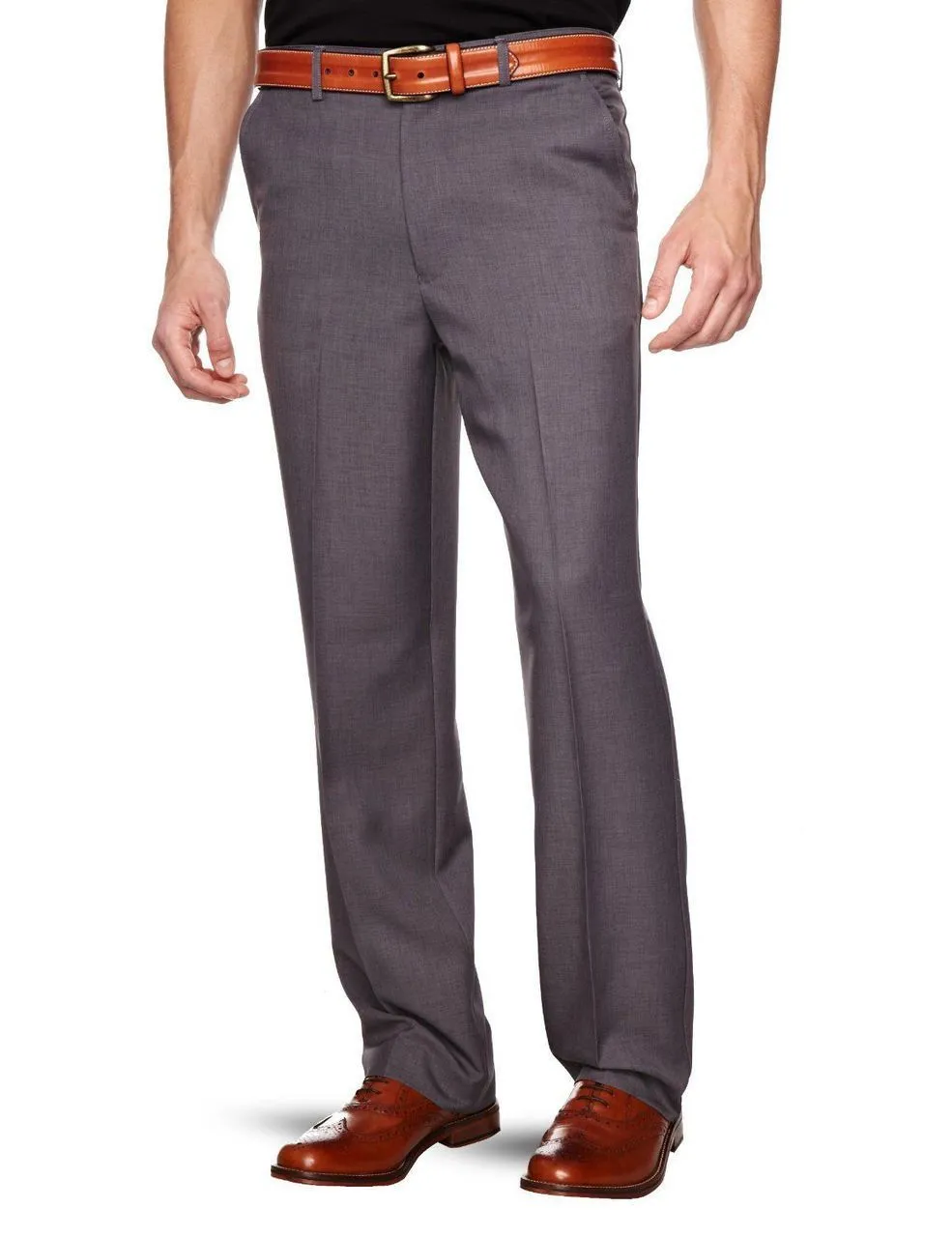 flexible waist grey trousers