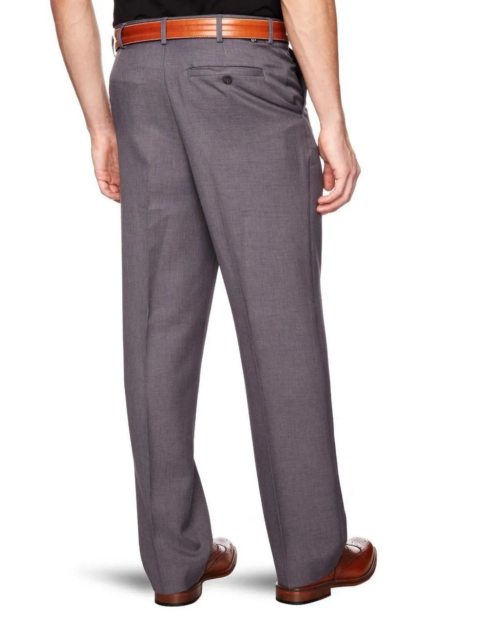 flexible waist grey trousers