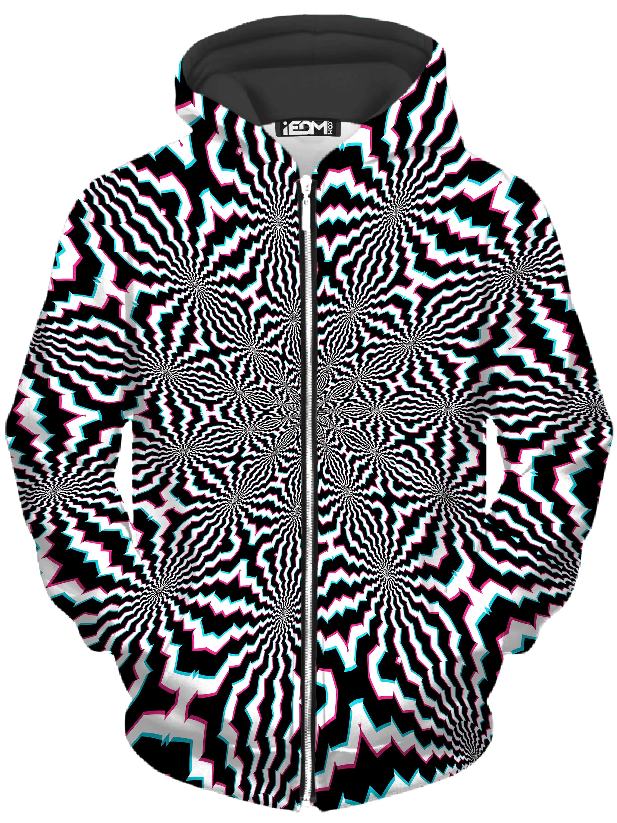 Fractal Pattern Zip Hoodie and Leggings Matching Set