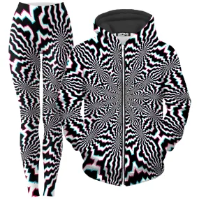 Fractal Pattern Zip Hoodie and Leggings Matching Set