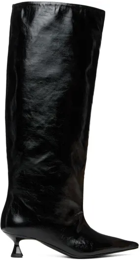 GANNI Black Soft High Shaft Boots Slouchy