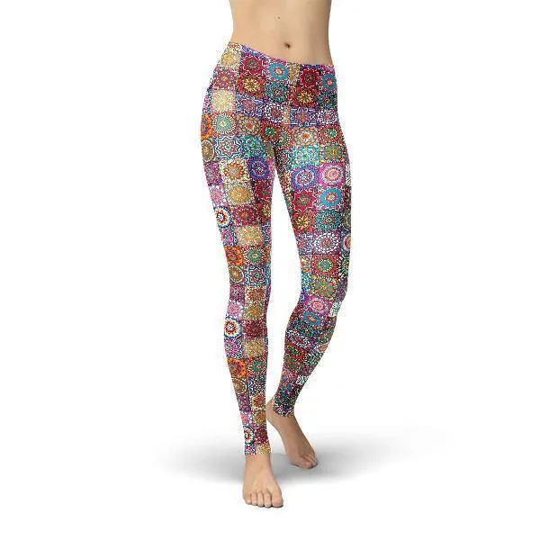 Geometric Print Leggings by Jean