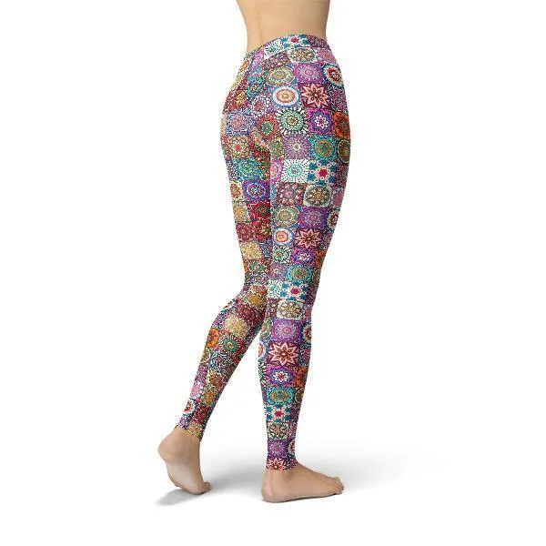 Geometric Print Leggings by Jean