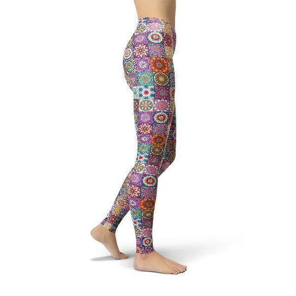 Geometric Print Leggings by Jean