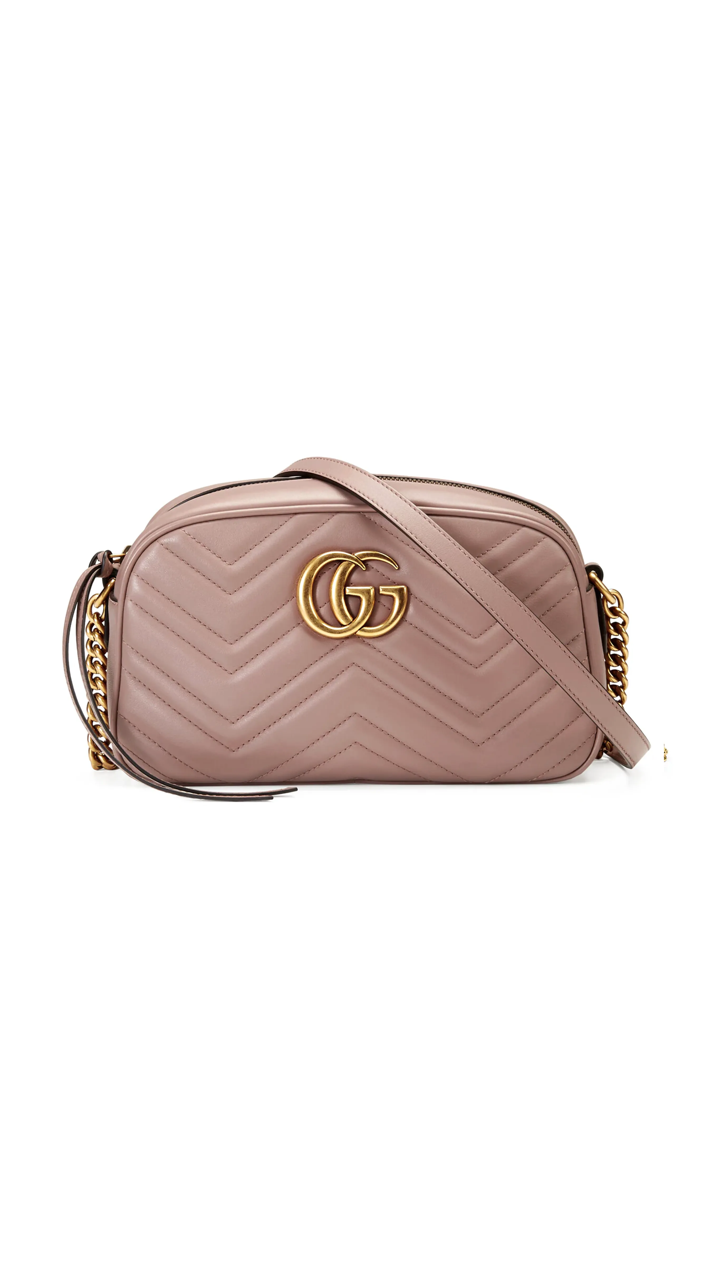 Dusty Pink GG Marmont Small Matelassé Shoulder Bag