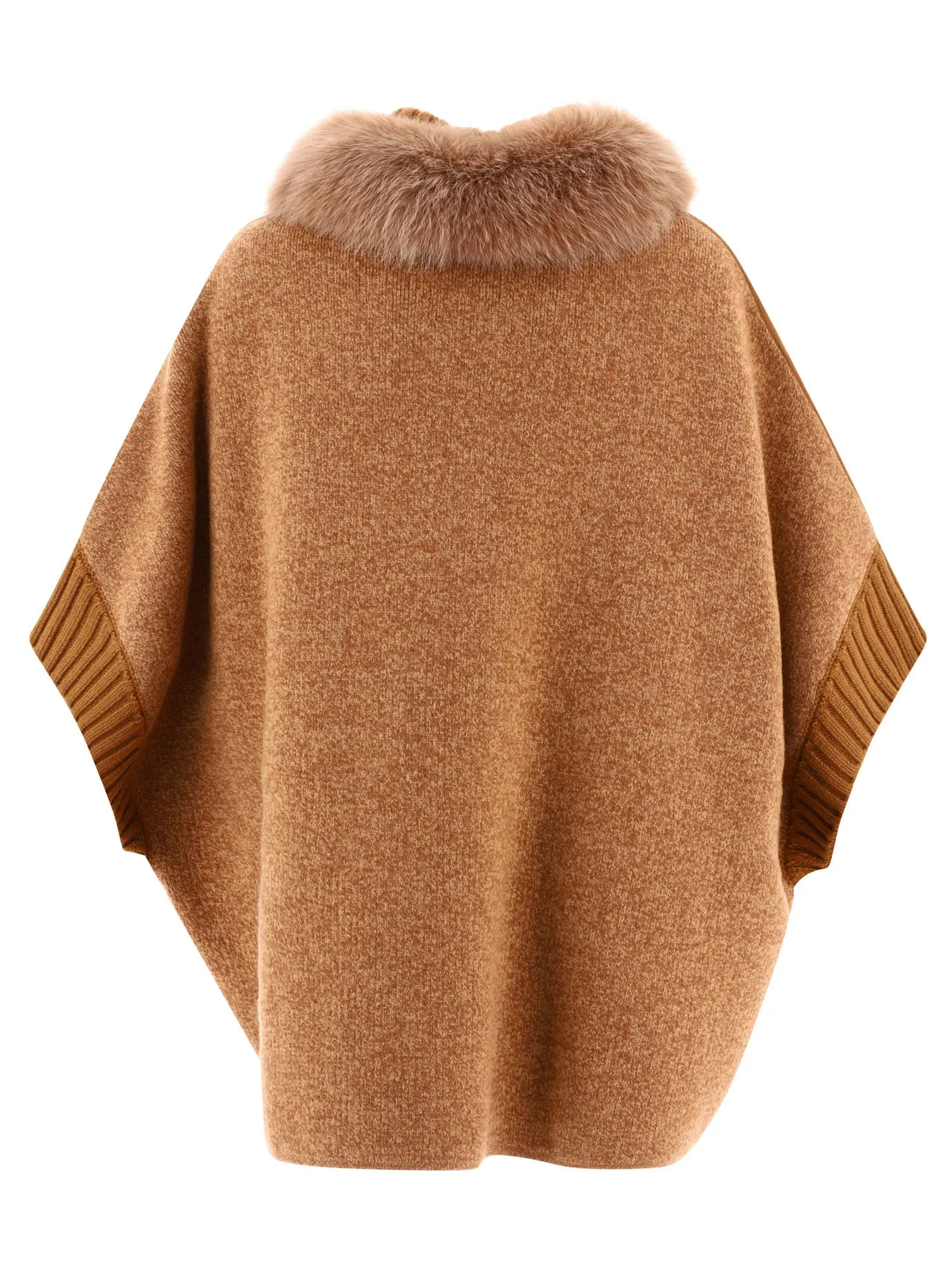 GIOVI Women's Wool Blend Cape - Beige Color - Fall Winter 2023