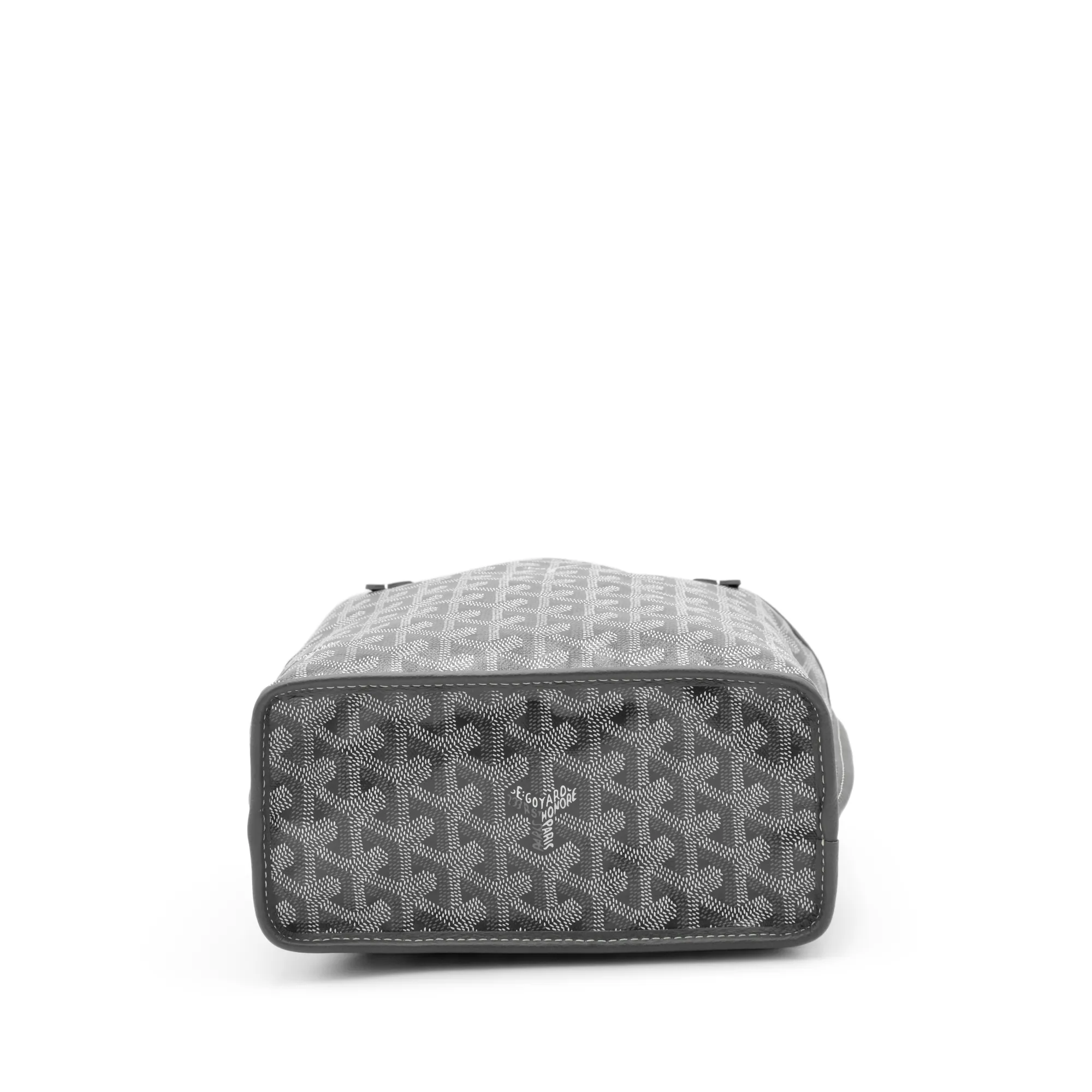 Grey Goyardine Canvas and Chevroches Calfskin Anjou Mini Bag by Goyard