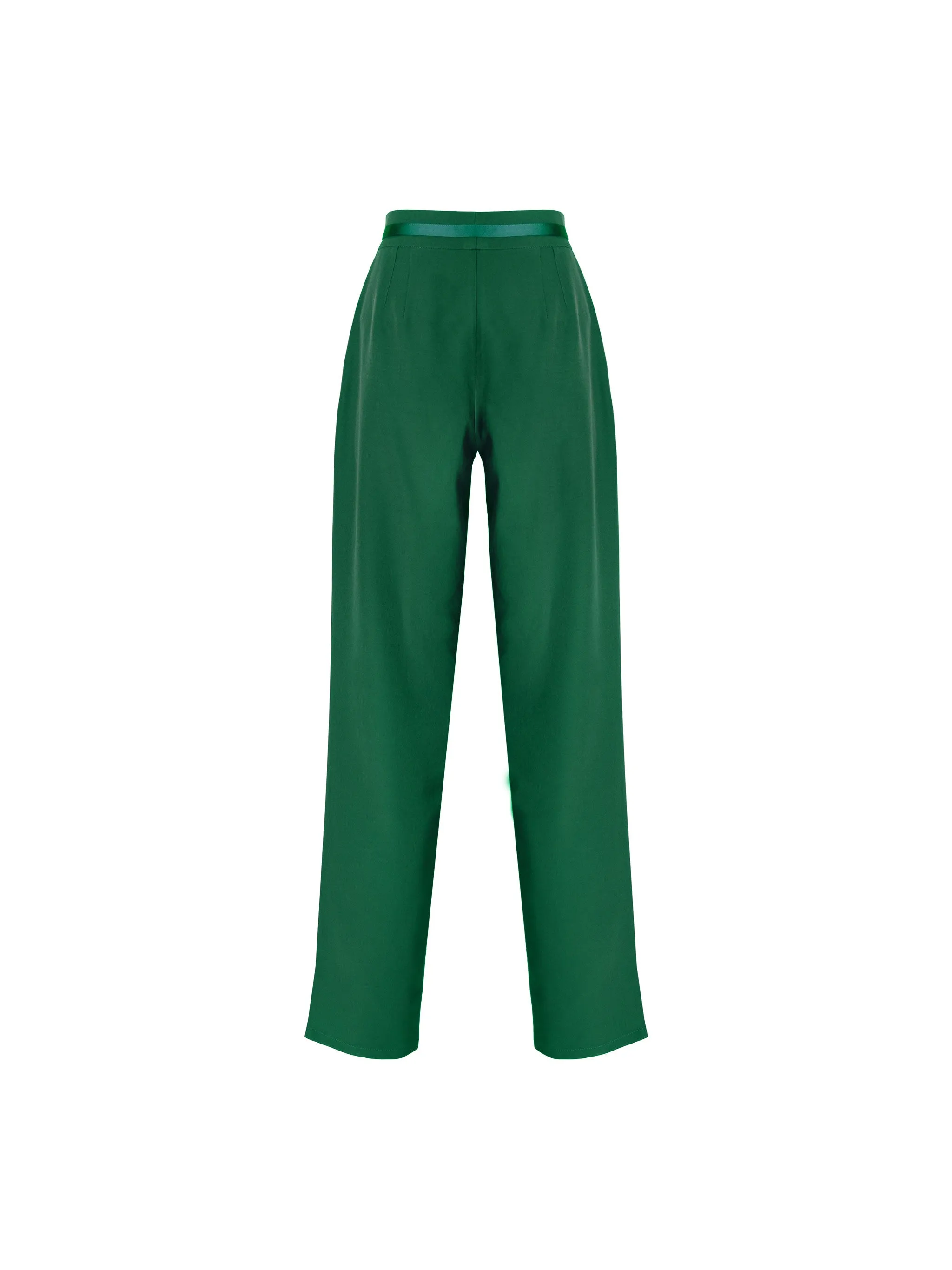 Green EMPOWER SATIN TROUSERS