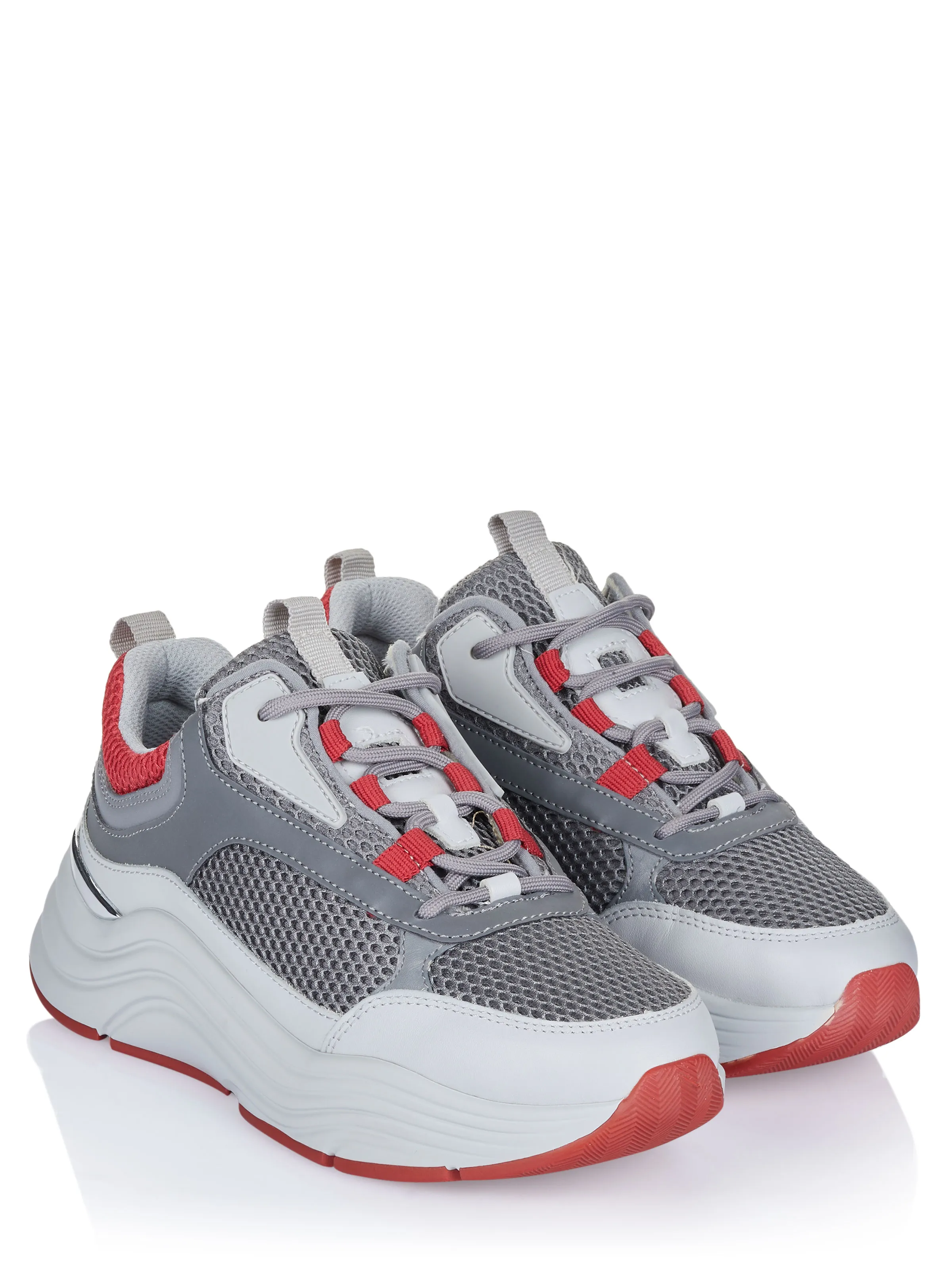 Grey Red Mallet Shoes