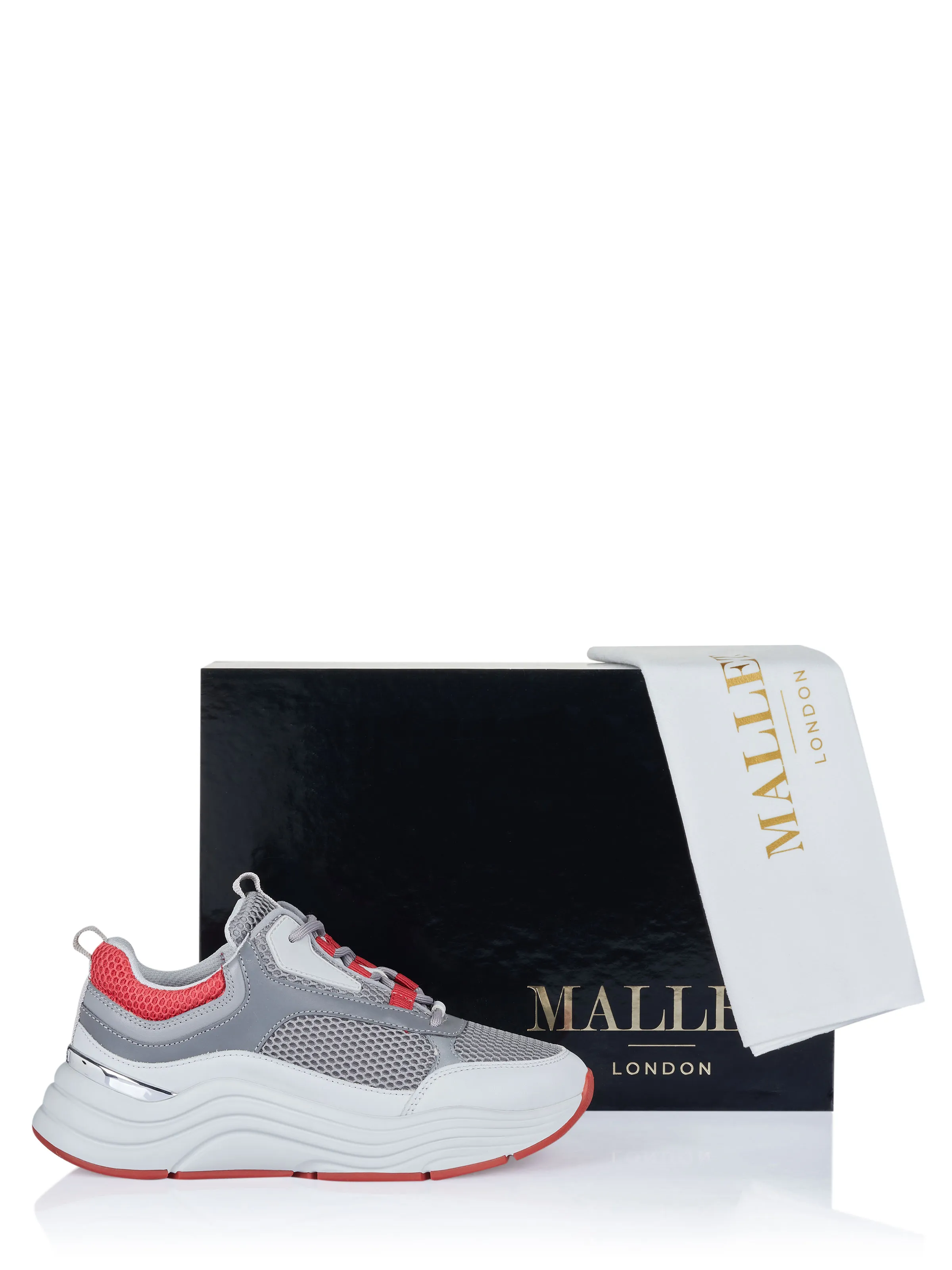 Grey Red Mallet Shoes