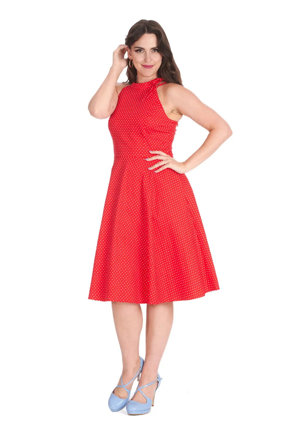 Halter Neck Polka Dot Dress