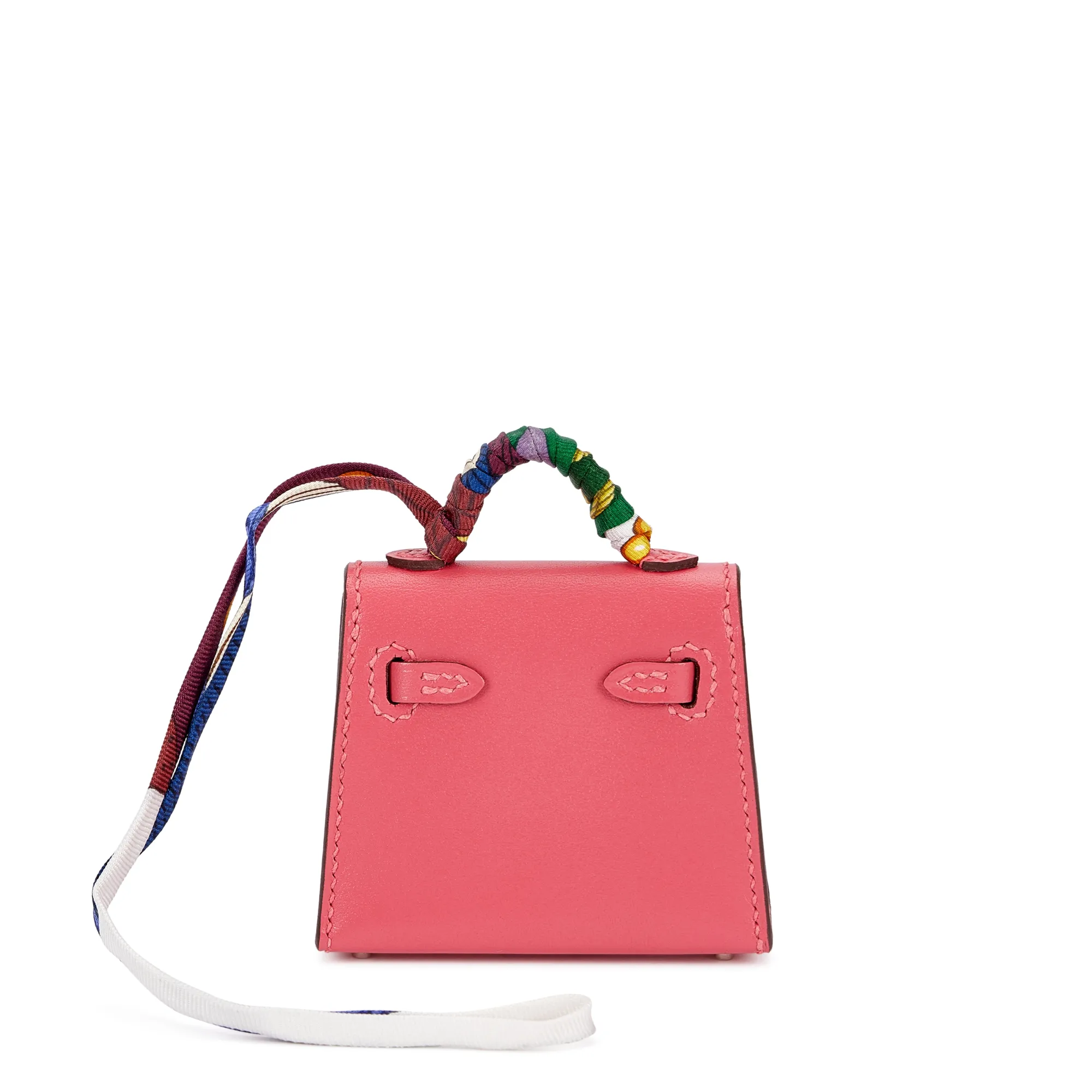 Rose Lipstick Tadelakt Micro Mini Kelly Twilly Bag Charm Palladium Hardware by Hermès, 2022