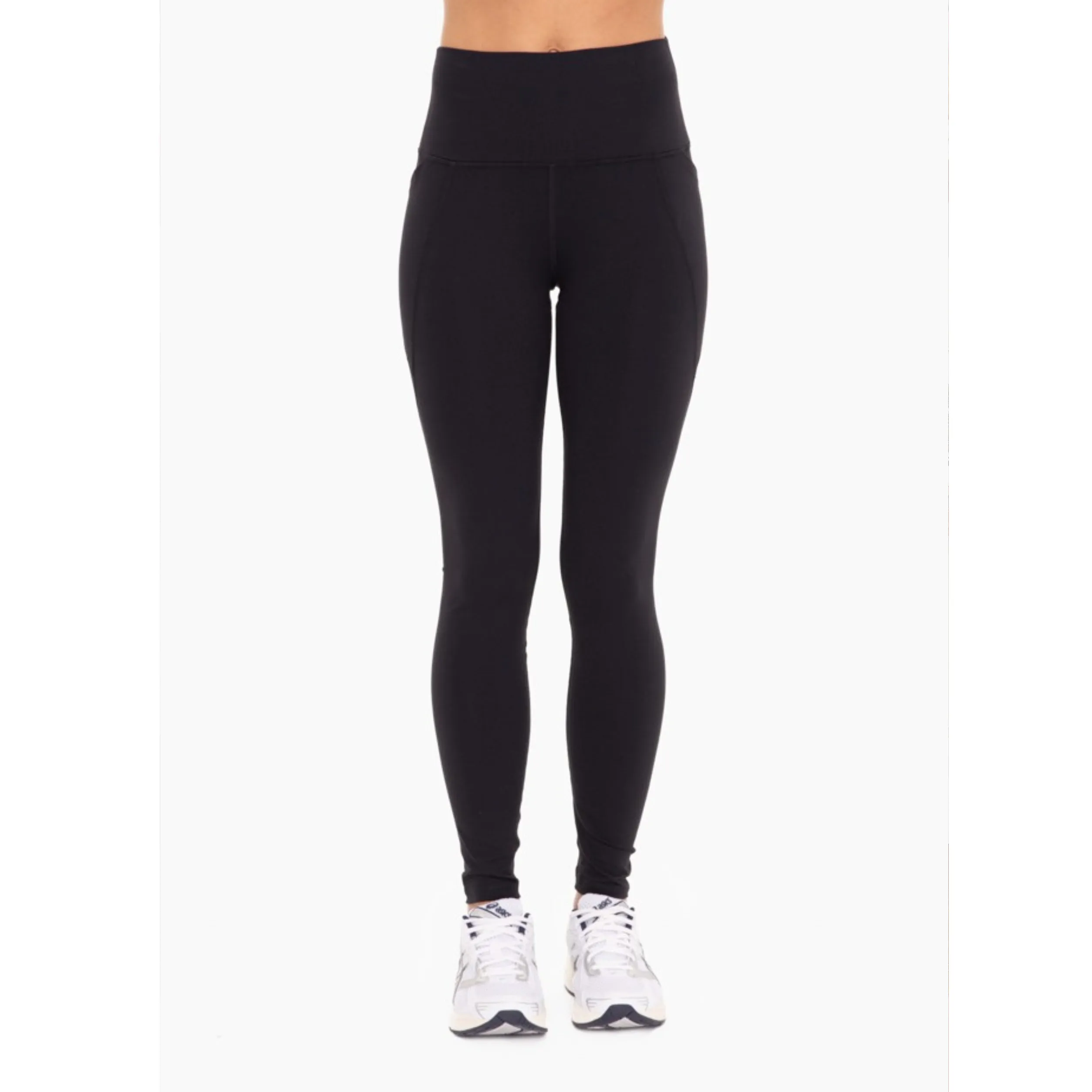 High Waisted Tapered Leggings in Black