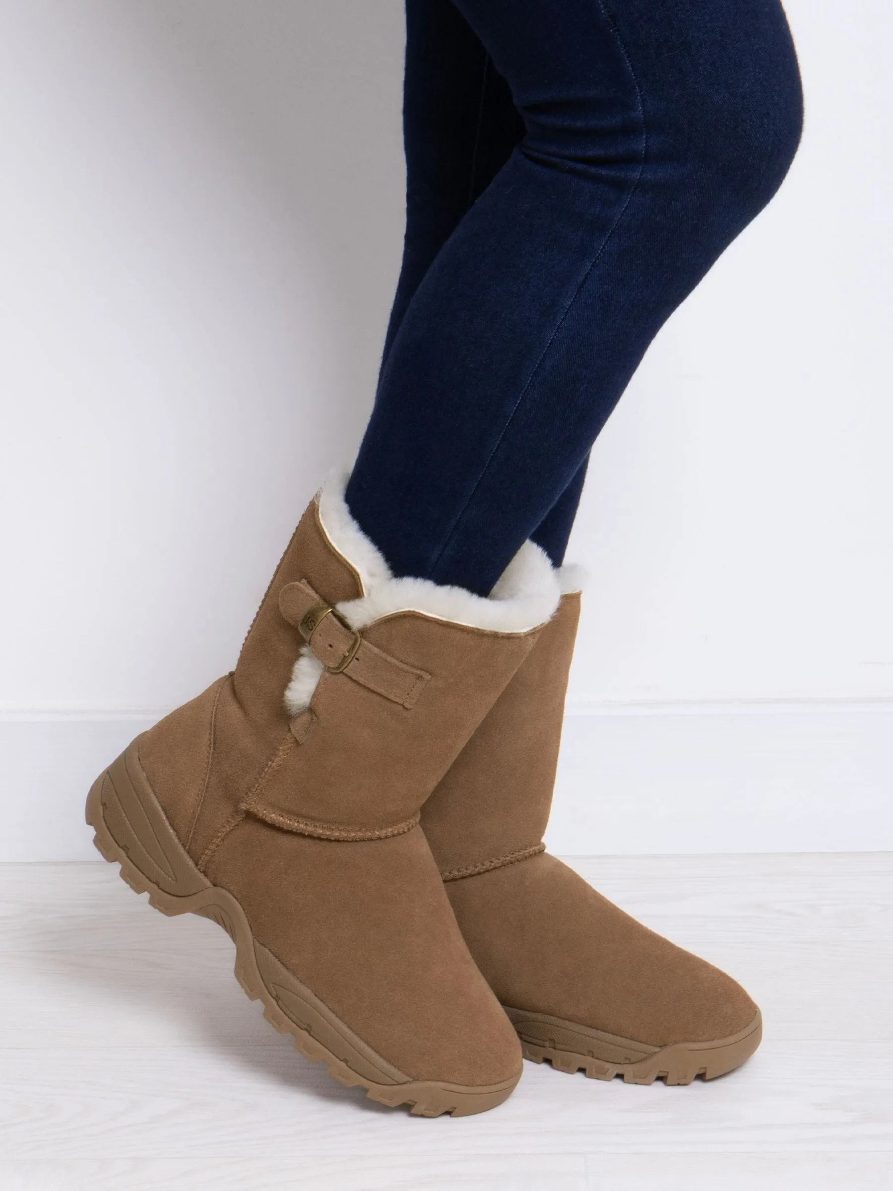 Just Sheepskin Brown Ladies Berkshire Mid Boots