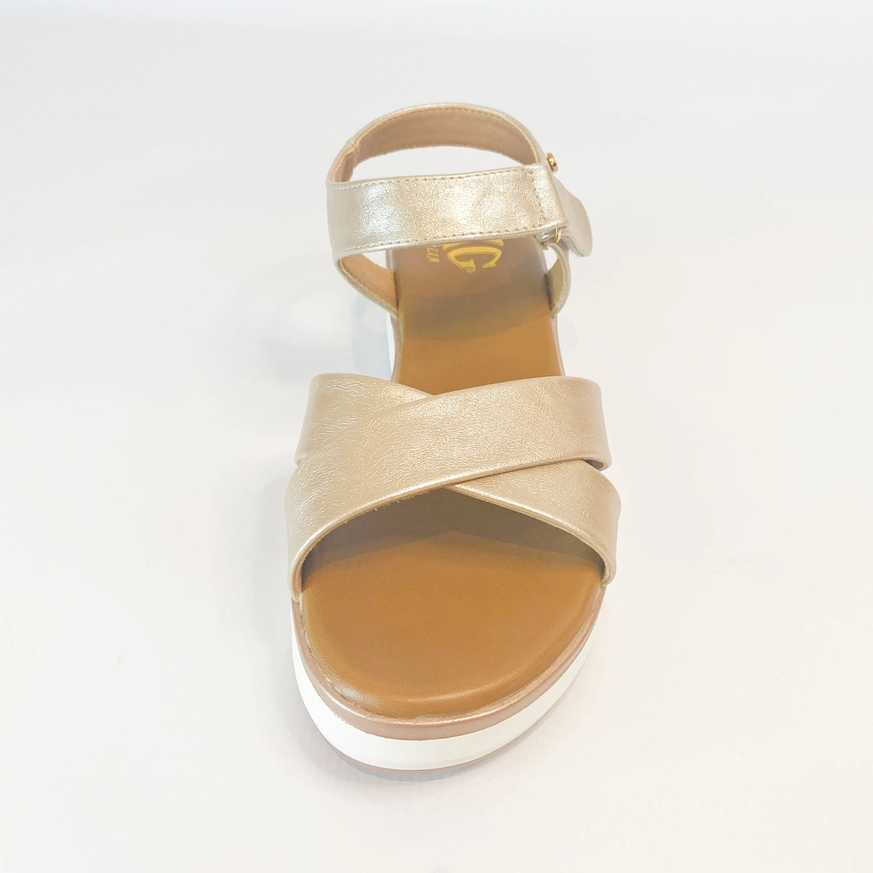 KG wedge sandals champagne color - Buy crossover style online