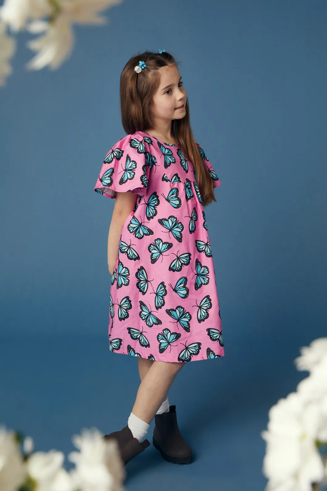 Kids Butterfly Print Dress