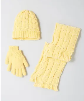 Knit Hat Scarf and Gloves Bundle