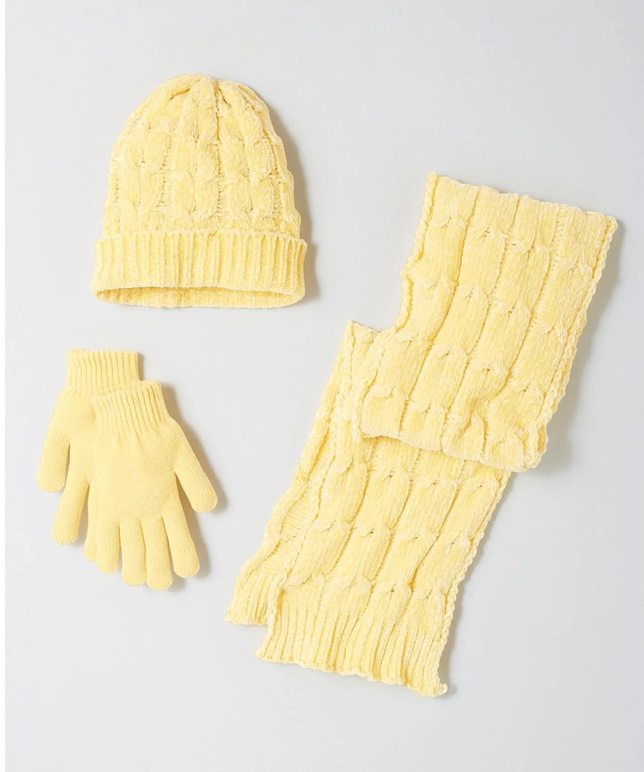 Knit Hat Scarf and Gloves Bundle