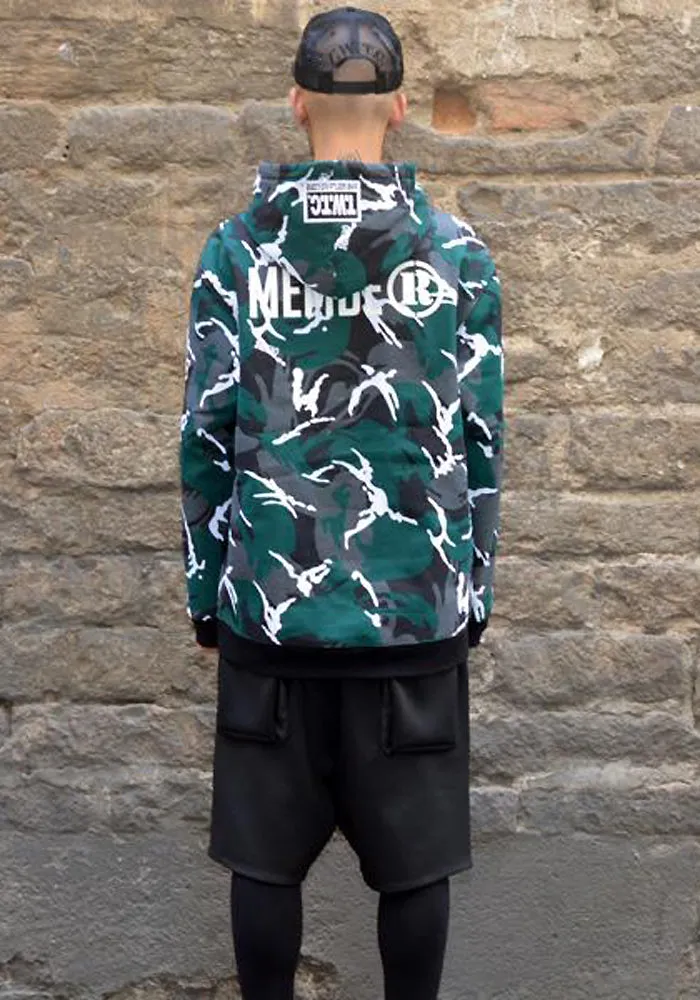 KTZ Camouflage Hooded Sweatshirt Green Grey Black White