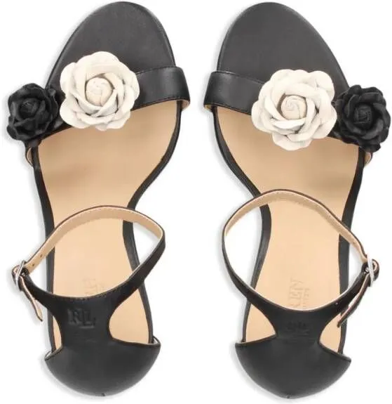 Lauren Ralph Lauren Allie 90mm Floral Sandals in Black