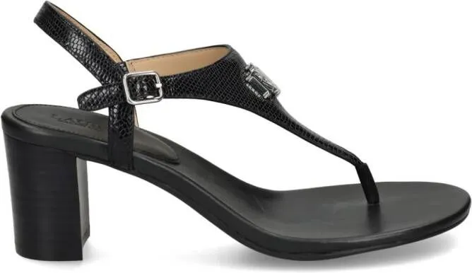 Black leather sandals by Lauren Ralph Lauren Westcott II 60mm