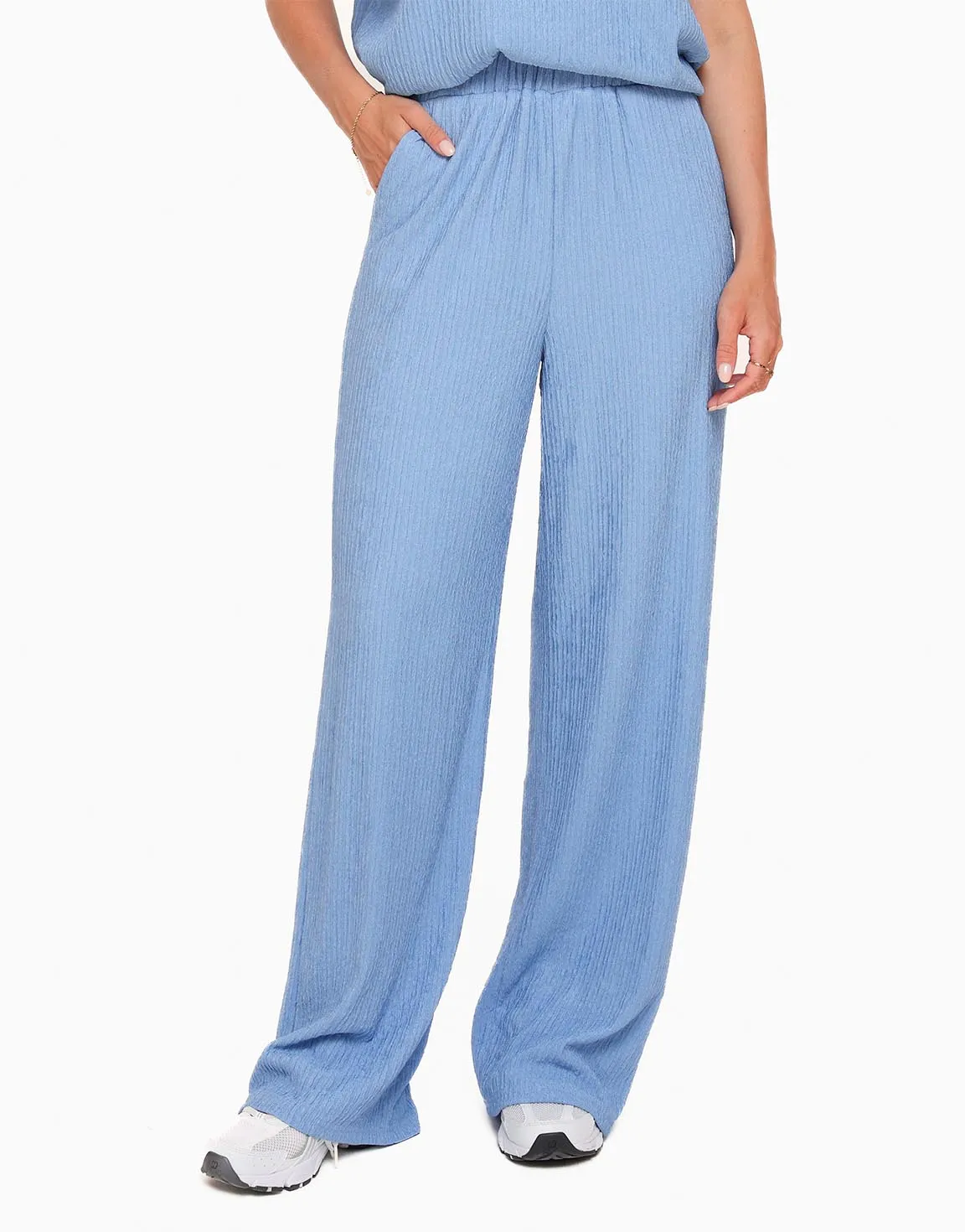 Light Blue Pleated Pants