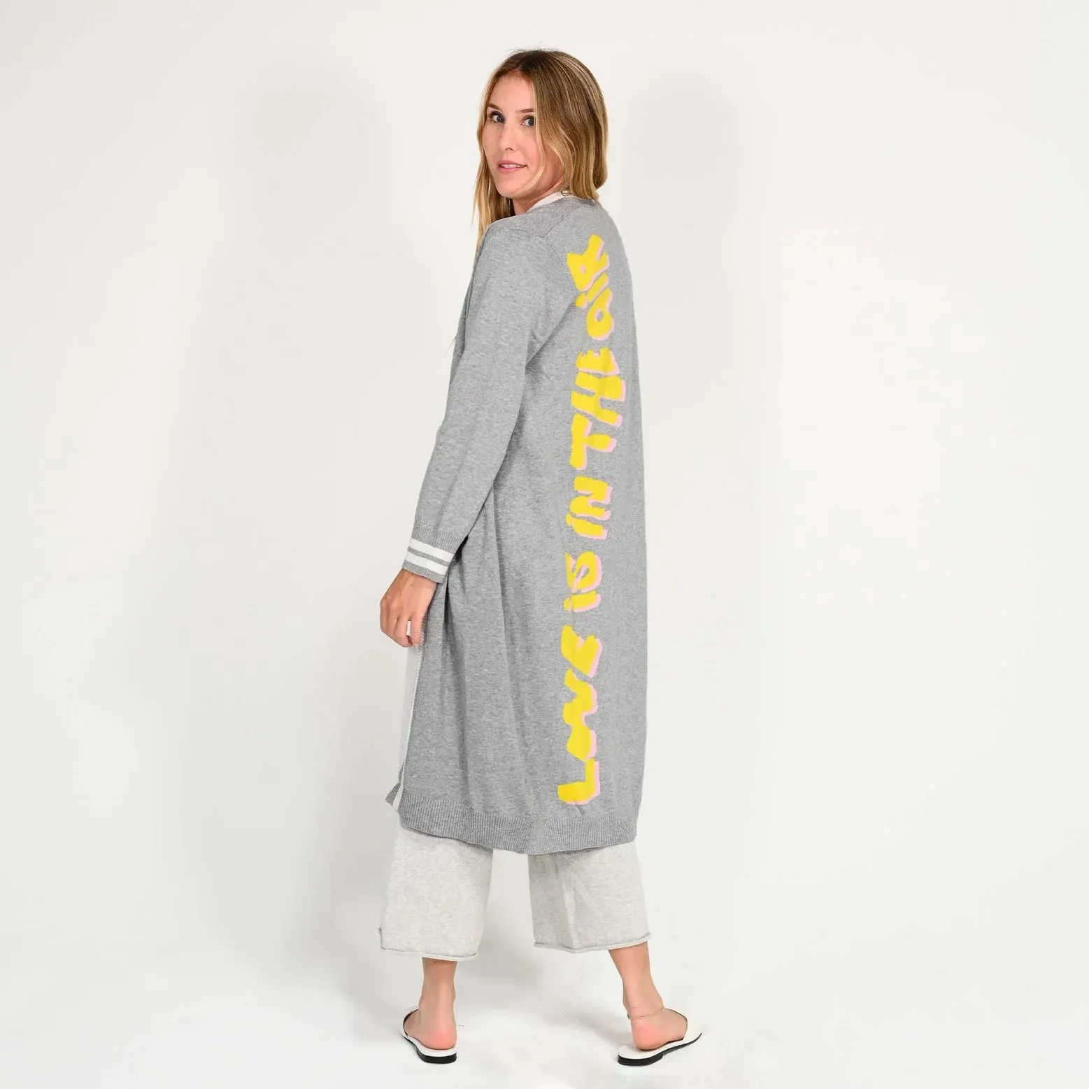 London Super Long Cardigan - Love Is In The Air - Quartz -> London Long Cardigan Love Air Quartz