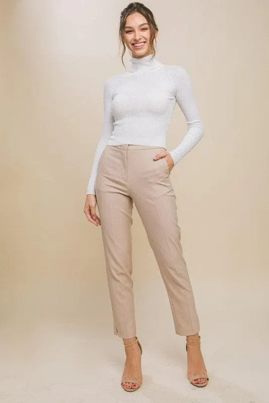 LOVE TREE Ribbed Knit Turtleneck Sweater Top: Shop Now!