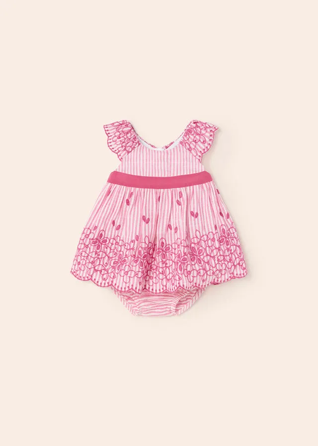 Mayoral Baby Girl Embroidered Dress - Tulip Rose