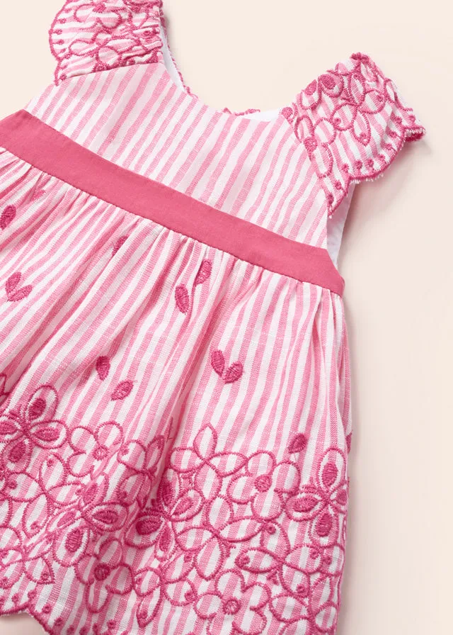 Mayoral Baby Girl Embroidered Dress - Tulip Rose