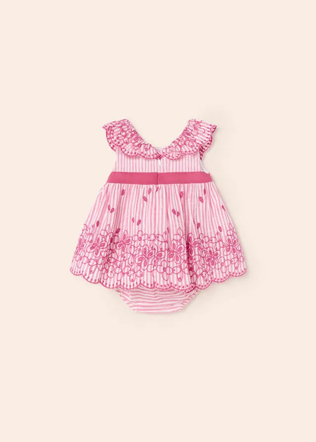 Mayoral Baby Girl Embroidered Dress - Tulip Rose