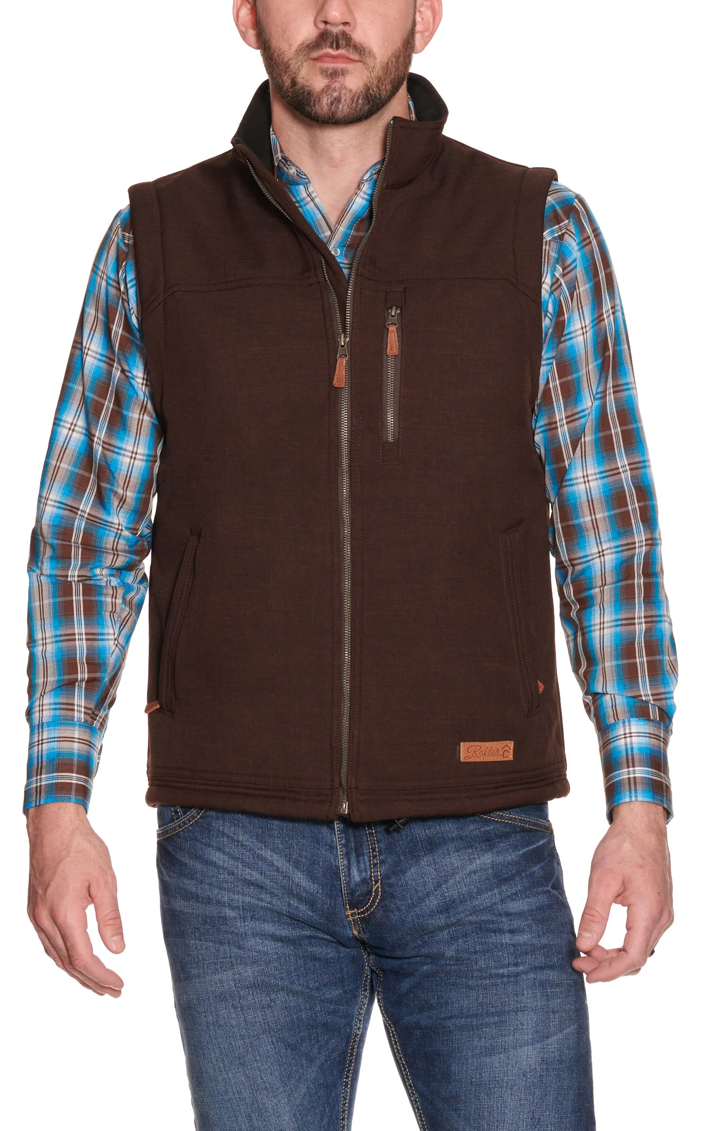 Men's Brown Bonded Vest by Rafter C