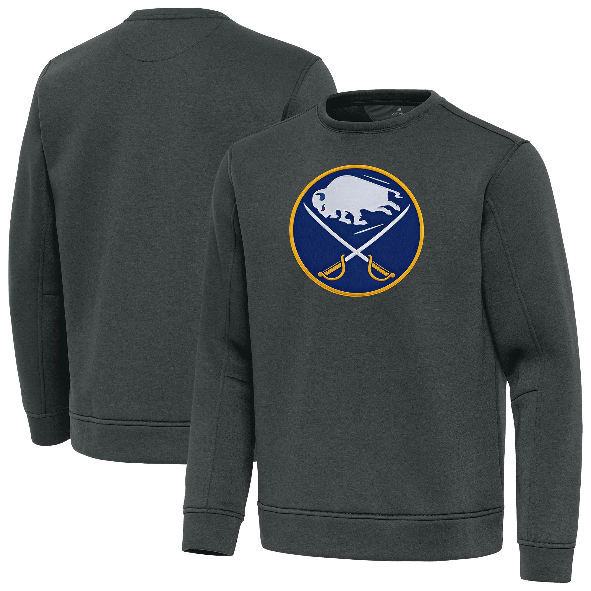 Men's Buffalo Sabres Antigua Pewter Relevant Lightweight Pullover Sweatshirt