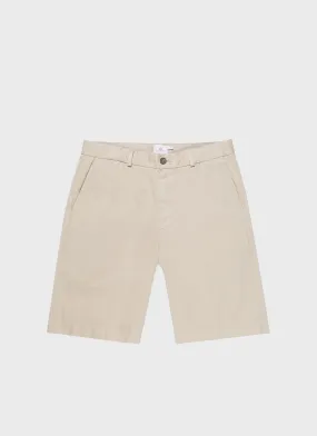 Men's Light Stone Stretch Cotton Twill Chino Shorts