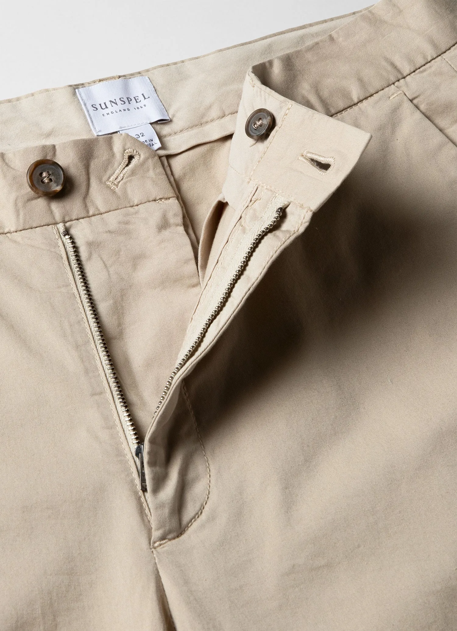 Men's Light Stone Stretch Cotton Twill Chino Shorts