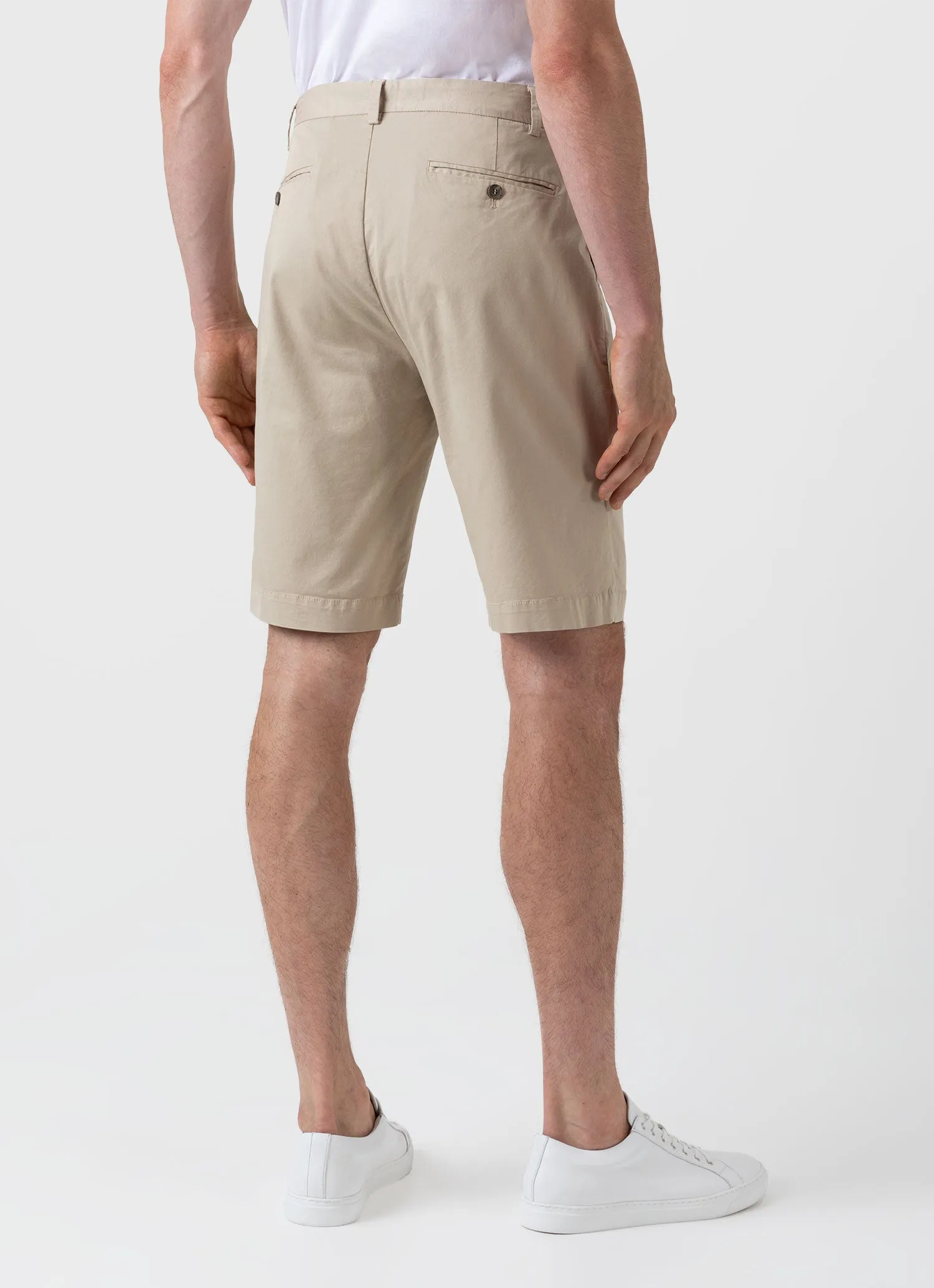 Men's Light Stone Stretch Cotton Twill Chino Shorts